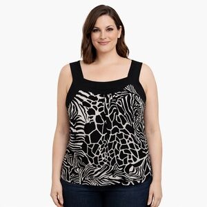 Black and white tank by Claudia Richard. Size L.